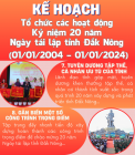 Tổ chức 14 hoạt động nhân dịp Kỷ niệm 20 năm Ngày tái lập tỉnh Đắk Nông (01/01/2004 - 01/01/2024)